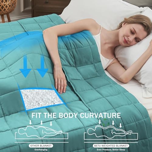Weighted Blanket for Adults 25lbs, 88"x104", Cal King Cooling Heavy Throw Blanket for 220-280lbs, Microfiber Soft Big Blankets Weighted Comforter, Teal - Image 2