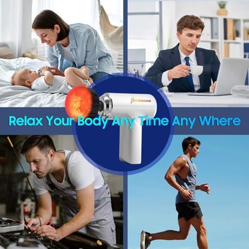 Massage Gun with Heat, Powerful Warming Massage, Home & Travel,White - Image 3