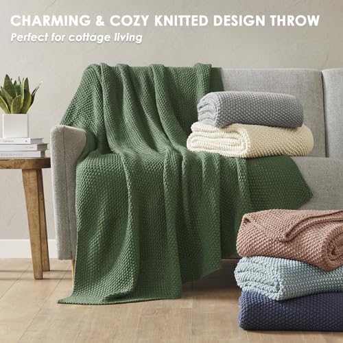 INK+IVY Bree Knit All Season Throw Blanket for Sofa, 50 x 60, Light Blue - Image 4