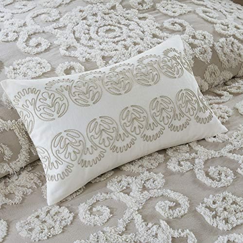 Harbor House Modern Design Decorative Pillow Hypoallergenic Sofa Cushion Lumbar, Back Support, Oblong 12" x 20", Suzanna, Cotton Medallion Taupe - Image 2