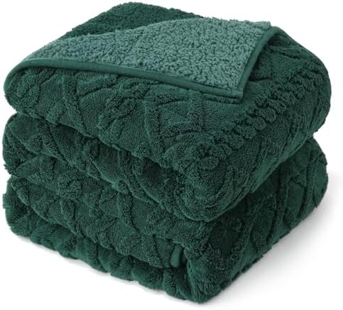 Drewin Weighted Blanket Queen Size 15lbs for Adults,Dark Green,60" x 80" by Home