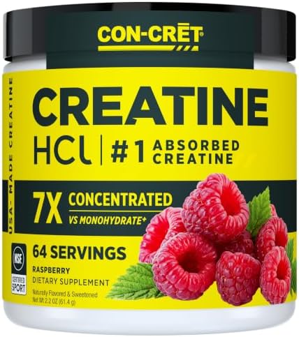 CON-CRET Creatine HCl Powder for Women and Men, Raspberry, 64 Servings by iHerb