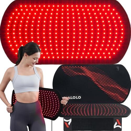 ALLOLO Red Light Therapy for Body, 3 in 1 LEDs Red Light Therapy Belt with Timer Remote Control, 660nm 850nm Infrared Light Therapy Pad for Body Waist Shoulder Knee, 27.6" x 13.9" Large Area by Unknown