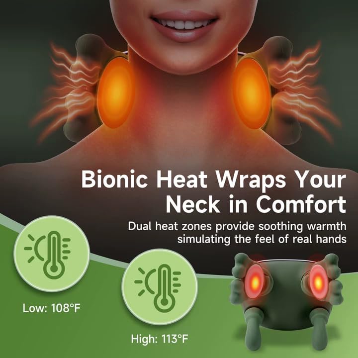 Neck Massager with Heat, Neck Massager for Pain Relief Deep Tissue - Image 3