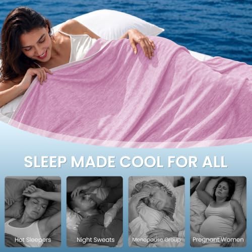 TOPCEE Cooling Blanket(60"x90"Twin Size)for Night Sweats Absorbs Heat to Keep Adults, Children Cool on Warm Nights, Q-Max 0.5 Cooling blankets for Hot Sleepers, Ultra-Cool Lightweight Blanket for Bed - Image 4
