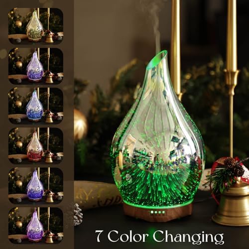 Porseme Essential Oil Diffuser 280ml Handmade Glass Diffuser 7H Runtime - Image 2