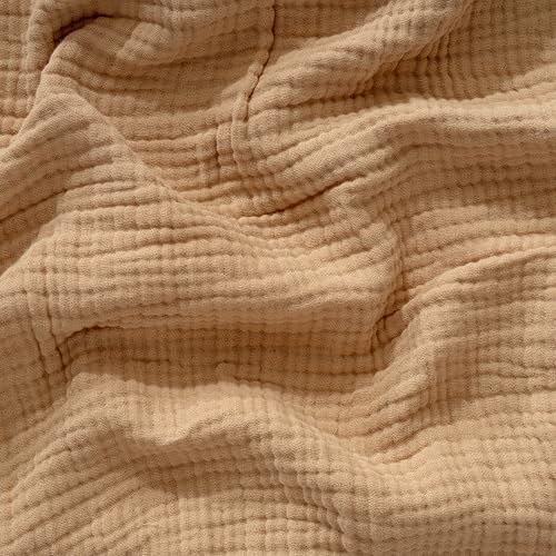 Muslin Blanket - Pure 100% Turkish Cotton Airy Soft Light Versatile Gauze Throw Blanket for Bed, Couch, Sofa (Beige, Twin XL Size (71" x 95" inch)) - Image 6