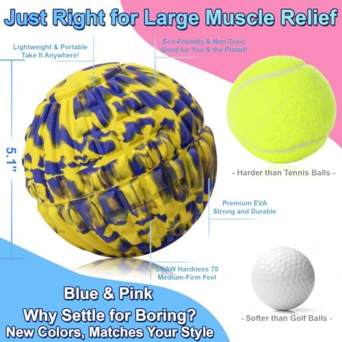 Deep Tissue Massage Ball for Exercise & Recovery - SGS Certification - Targets Back, Shoulder, Legs&Feet - Relieves Muscle Knots, Joint Pain&Tightness, Pressure Point Therapy- Myofascial Release Ball - Image 3