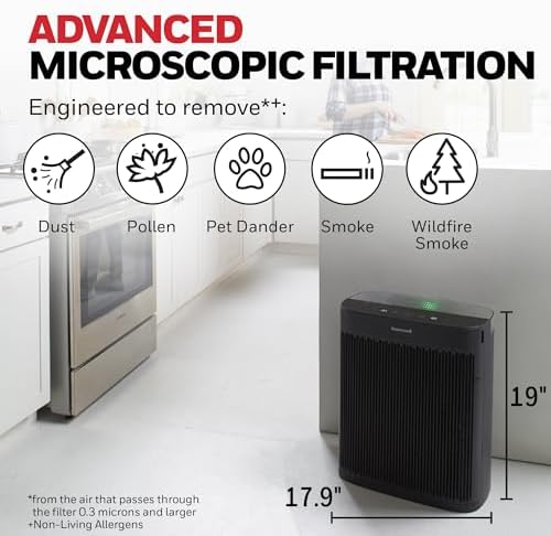 Honeywell HEPA Air Purifier for Home and Large 1700 ft² Rooms, Black - Image 2