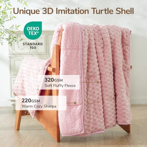 Cottonblue Pink Weighted Blanket for Adult Queen Size 15 lbs 60"x80", Soft - Image 3