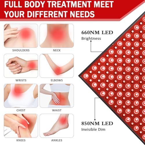 Red Light Therapy Panel with Stand, 12.2" Square 225 LEDs 660nm & 850nm - Image 2