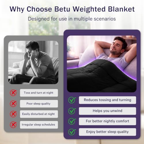 Weighted Blanket for Adults 20lbs, 48"x72", Twin Full Size Cooling Heavy Throw Blanket for 180-220lbs, Microfiber Soft Big Blankets Weighted Comforter, Black - Image 3