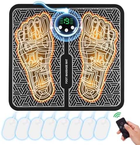 TENS&EMS, Transcutaneous Electrical Nerve Stimulator for Pain Relief, EMS Foot Massager Mat for Muscle Relaxation, Back & Leg Foot Massage with LCD Display Screen by Unknown