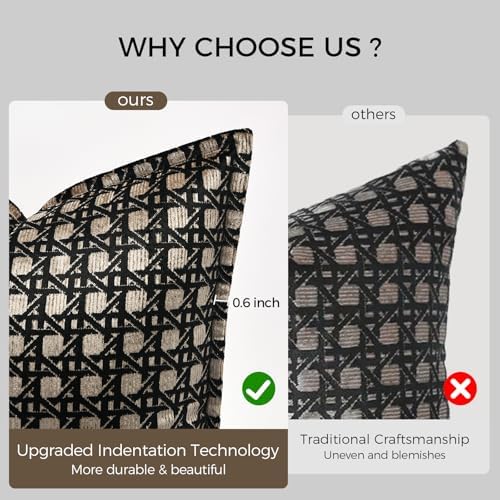 Throw Pillow Cushion Cover 18x18 inches, Gold Geometric Openwork Pattern Pillowcases, Modern Luxury Living Room Sofa Square Pillow Covers for Bed Couch Sofa Bedroom - Image 5