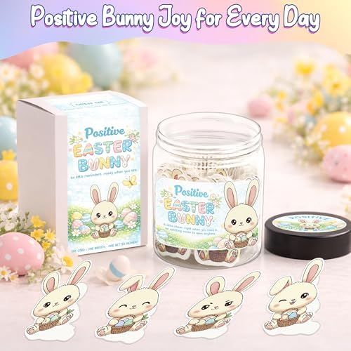 Positive Easter Bunny Jar – 60 Encouraging Affirmation Cards for Kids and Teens, Cute Easter Basket Stuffer, Inspirational Bunny Gift for Confidence, Kindness, and Emotional Support - Image 6