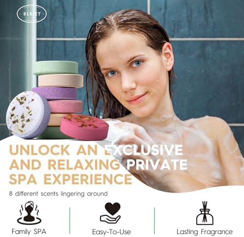Shower Steamers Aromatherapy Mothers Day Gifts 8 Pack Shower Bombs Fruit Scents with Essential Oils, Birthday Gifts for Girlfriend, Her, Men, Mom, Teens, Self Care Relaxation Home SPA Stress Relief - Image 2