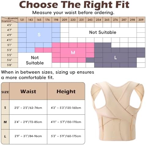 Posture Corrector for Women & Men, Full Back Brace Support with Adjustable Shoulder Straightener, Lower & Upper Back Pain Relief - Scoliosis, Hunchback, Spine Corrector (Beige, Small) - Image 3