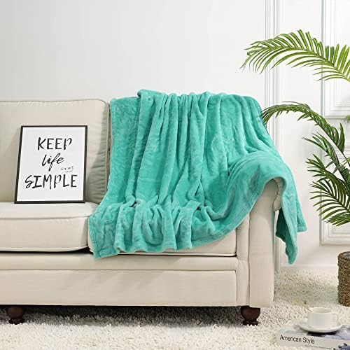 NANPIPER Fleece Blankets, Super Soft Flannel Fuzzy Blanket for Couch, Luxury Cozy Lightweight Microfiber Dog Blanket-Throw Size,Lake Blue - Image 4
