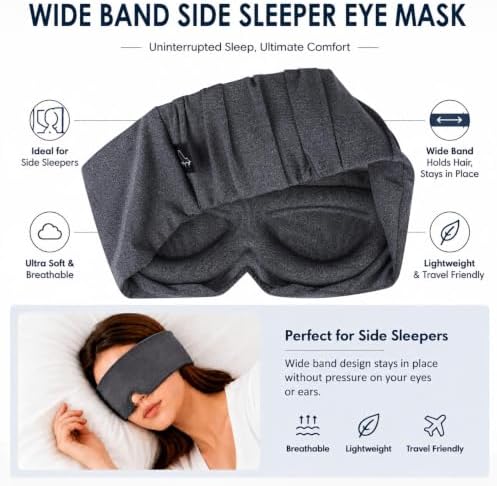ALASKA BEAR Sleep Eye Mask for Back and Side Sleepers, Women or Men, Gray - Image 2