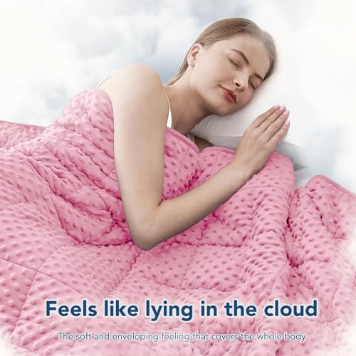 Topcee Weighted Blanket King Size (20lbs 80"x87"), Minky Dots Heavy Blanket for Woman, Man Sleeping, Soft, Cozy and Cooling Weighted Throw Blankets, Machine Washable, Pink - Image 4