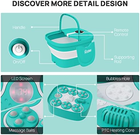 Collapsible Foot Spa Electric Rotary Massage with Heat, Bubble, Remote - Image 5
