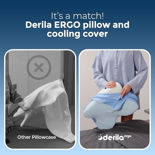 Derila Ergo Pillowcase Cervical Neck Pillow for Sleeping Pillow Case Contour Memory Foam Pillows for Back, Side Sleeper (Pillowcase - 21.25 x 14.17 x 4.72 in) Pillow Case only - Image 4