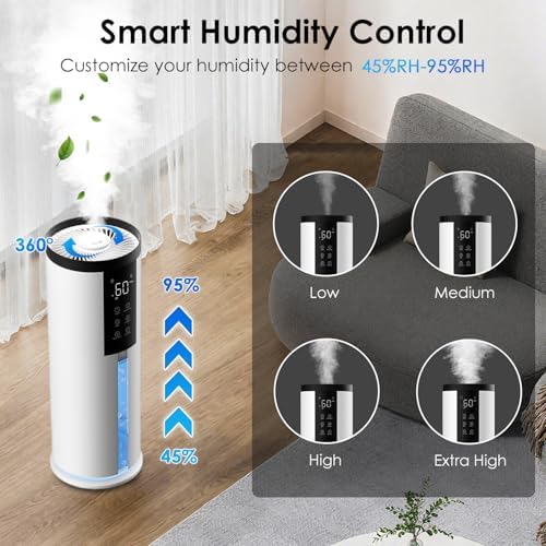 Home Humidifier for Large Room, 2.11Gal Cool Mist Top Fill,120H - Image 4