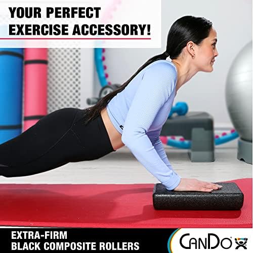 CanDo Black Composite High-Density Foam Rollers for Muscle Restoration Massage Therapy Sport Recovery and Physical Therapy 6" x 18" Half-Round - Image 3