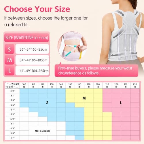 Posture Corrector for Women & Men, Adjustable Full Back Brace Support - Image 7