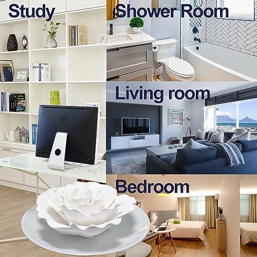 Passive Diffuser for Essential Oil-Ceramic Diffuser Non Electric Oil Diffusers for Small Mini Room, Desk Decorative, Bathroom (White Hibiscus) - Image 3