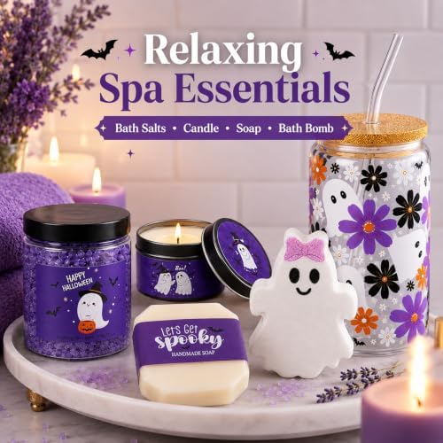 Boo Basket Stuffers for Women Teen Girls, Halloween Gifts for Women with Witch Mug Halloween Blanket and Relaxing Spa Gifts for Mom Wife Friends - Image 7