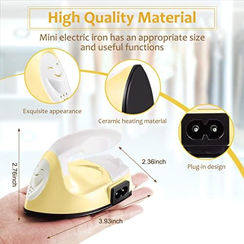 Honoson Mini Craft Iron with Charging Base Tiny,Light Yellow - Image 2