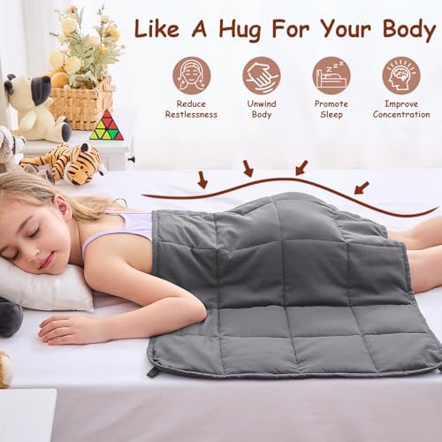 yescool Weighted Lap Pad 2 Pounds Weighted Lap Blanket, Grey Small Weighted Blanket, Weighted Throw Blanket Gifts for Travel Indoor Outdoor, 20"x30" - Image 5
