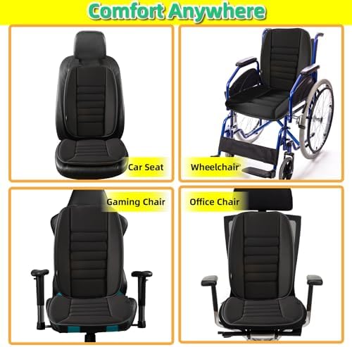 kingphenix Car Seat Cushion with Back Support Pillow, Memory Foam, Black - Image 5