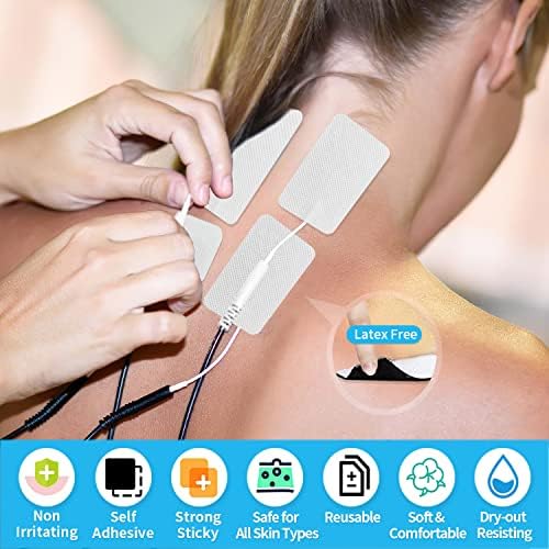 Extra Large TENS Unit Replacement Pads, 8-2" X 4", 4-4" X 4"，Multiple Sizes TENS Unit Pads with Pad Holder, Reusable and Self-Adhesive Electrodes Pads - Image 4