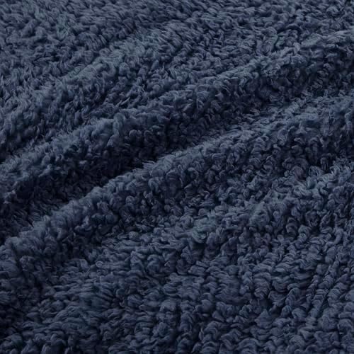Woolrich Burlington Berber Blanket Super Soft, Cozy Lightweight Cover with Luxurious Velvet Binding, Modern Trendy All Season Bedspread Bedding-Set, King: 108x90, Navy - Image 6