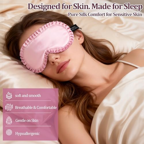 Silk Sleep Mask for Women, 100% Mulberry Silk Eye Mask for Sleeping - Image 5