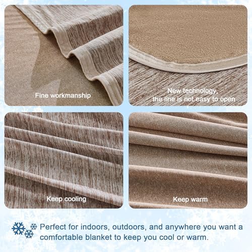 CHOSHOME Cooling Blanket for Hot Sleepers Lightweight Summer Cold Thin Blankets for Sleeping, Hot Flashes Night Sweats, Soft Blanket for Bed, Twin XL Size, Brown - Image 5