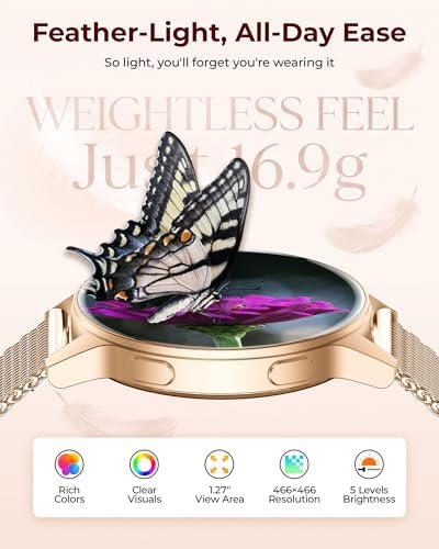 Iaret Smart Watch for Women, 1.27" HD Fitness Tracker with 4 Bands & Necklace Gift Set, Heart Rate SpO2 Sleep Monitor, 120+ Sport Modes, Call & Notifications, Smartwatch for Android iPhone, 40mm - Image 3