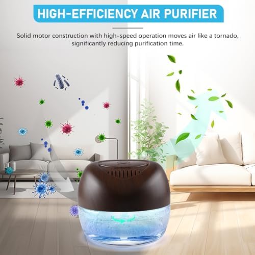 Purifier Air Washer, Air Fresher Aroma Diffuser for Home, Office, Air Purifier with Night Light (Brown) - Image 3