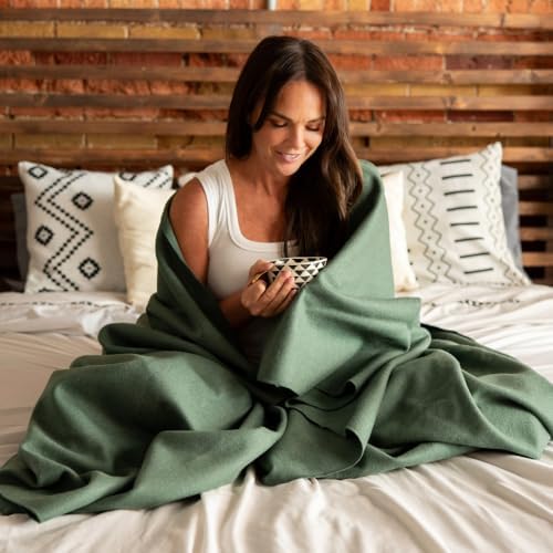 Arcturus Bighorn 100% Virgin Wool Blanket | Heirloom-Quality Wool Bedding for Home & Cabin | Warm, Thick & Durable (Twin Size, Sage) - Image 4