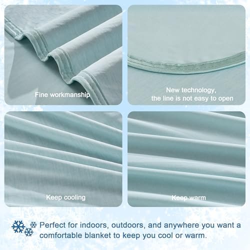 CHOSHOME Cooling Blanket for Hot Sleepers Lightweight Summer Cold Thin Blankets for Sleeping, Hot Flashes Night Sweats, Soft Blanket for Bed, Twin Size, Ice Blue - Image 5