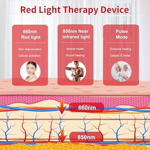 Red Light Therapy for Body Face with Stand,Infrared Light Therapy Lamp,660nm Red Light and Near Infrared 850nm for Back Pain & Muscle Recovery(Panel Large) - Image 2