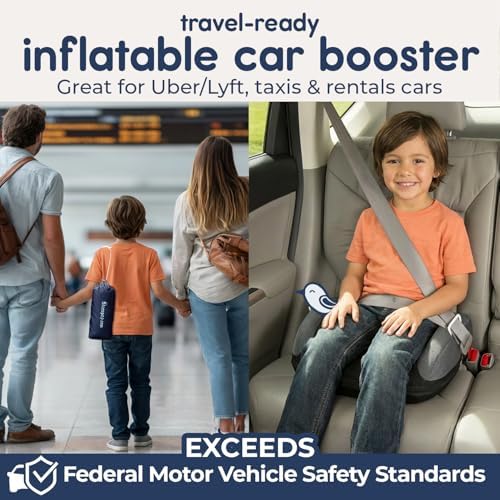 UberBoost Inflatable Booster Car Seat, Travel Booster Seat, Graphite Black - Image 2