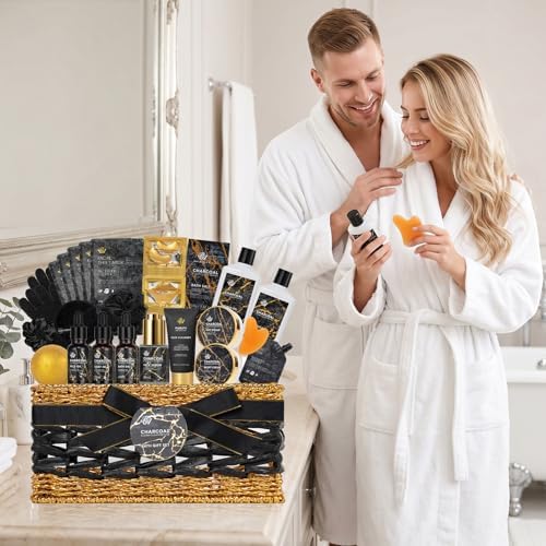 Gifts for Women & Men, Charcoal 32 Pcs Bath & Body Gifts Basket, Home Spa - Image 6