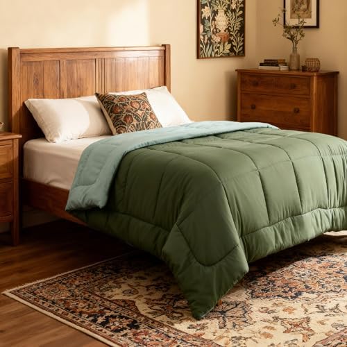 Bedsure Duvet Insert King, All Season Bed Comforter, Quilted Down Alternative Duvet, Box Stitched Comforters with Corner Tabs, Machine Washable, 102 x 90 Inches (Green/Light Green) by Unknown