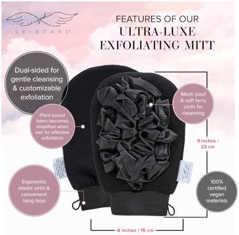 Ultra-Luxe Korean Exfoliating Mitt, Body Exfoliator & Mesh Shower Gloves - Image 3