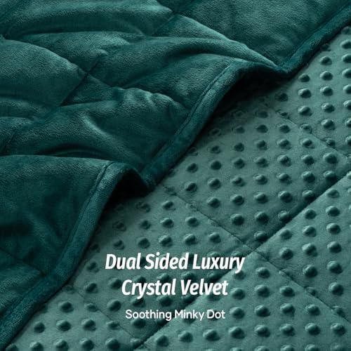 Wemore Weighted Blanket for Adults 15 lbs Queen Size 60"x80" Dark Green - Image 2