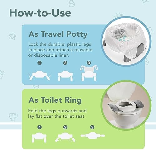 Kalencom Potette Plus 2-in-1 Travel Potty Trainer Seat Pastel Pink - Image 6