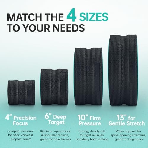 GymCope Back Roller Wheel 4 Pack Spine-Safe Groove, for Whole Family Yoga - Image 2
